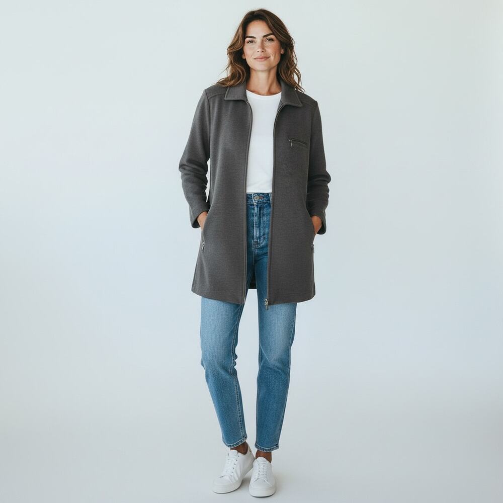 Chaus Sport Gray Zip-Front Jacket - Women's Large‎